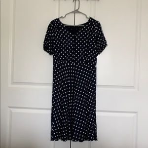 JCrew Navy and white polka dot dress